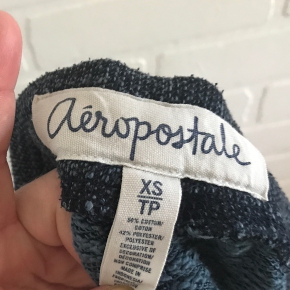 Aéropostale Y2K Women’s Shorts Navy Crochet Drawstring Varsity XS - Picture 6 of 6